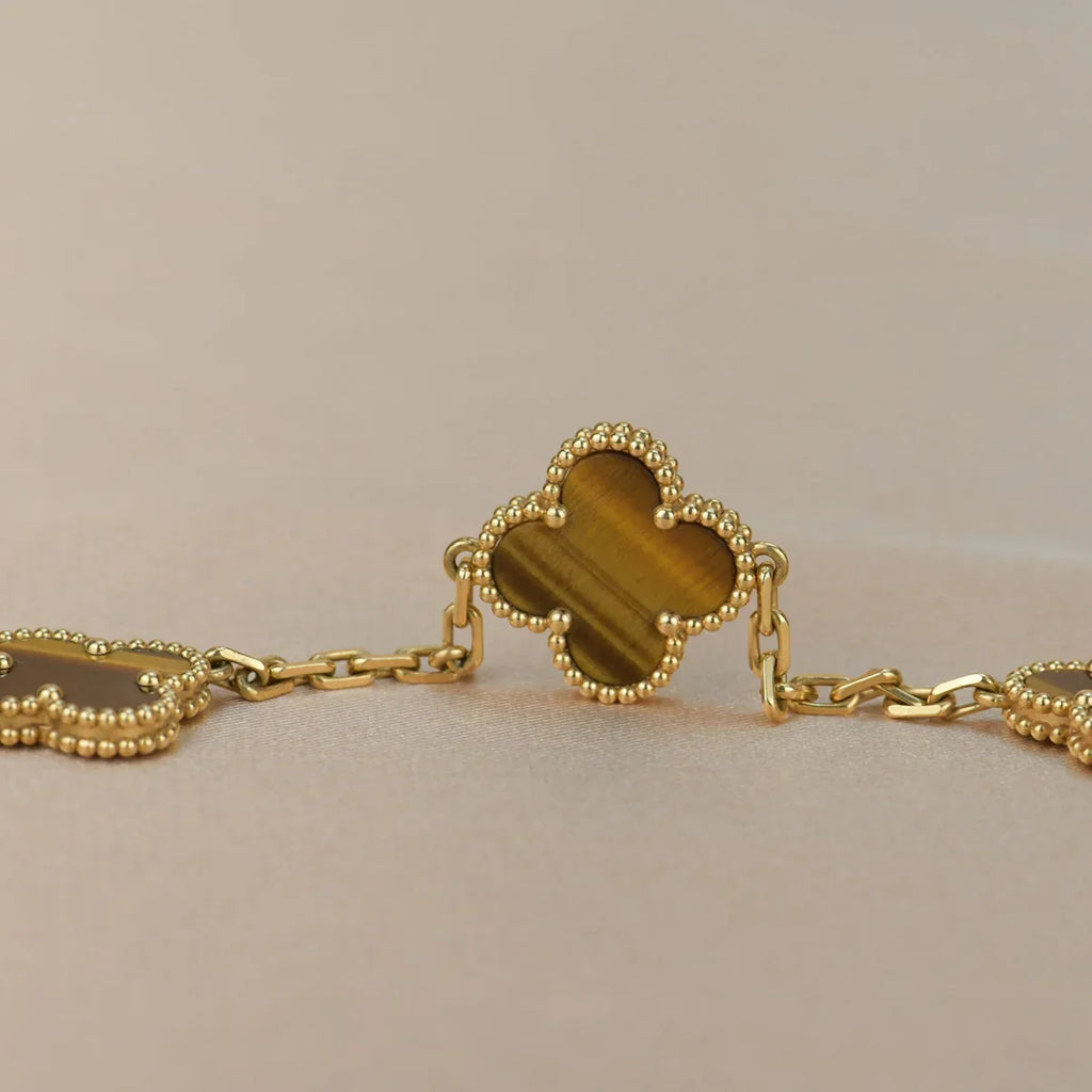 [Loco ]New  CLOVER 5 MOTIFS TIGER EYE BRACELET COLLECTION