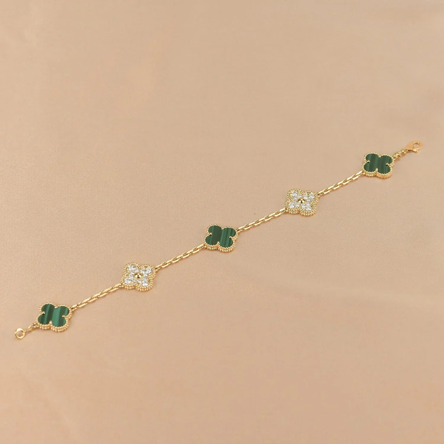 [Loco ]New  CLOVER 5 MOTIF MALACHITE BRACELET COLLECTION