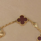 [Loco ]New  CLOVER 5 MOTIF RED CORNELIAN BRACELET COLLECTION
