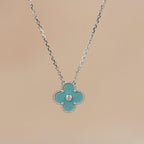Loco CLOVER 15MM DIAMOND SVRES PORCELAIN  NECKLACE SILVER