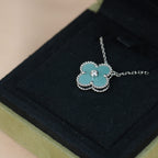 Loco CLOVER 15MM DIAMOND SVRES PORCELAIN  NECKLACE SILVER