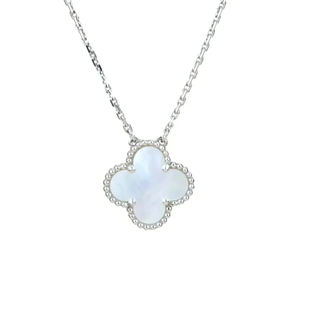 Loco CLOVER  15MM WHITE MOTHER-OF-PEARL SILVER