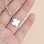 Loco CLOVER  15MM WHITE MOTHER-OF-PEARL SILVER