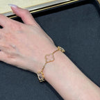 [Loco ]New CLOVER 5 MOTIF ROCK CRYSTAL BRACELET