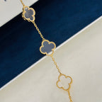 [Loco ]New CLOVER 5 MOTIF ROCK CRYSTAL BRACELET