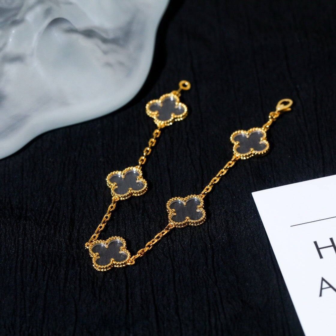 [Loco ]New CLOVER 5 MOTIF ROCK CRYSTAL BRACELET