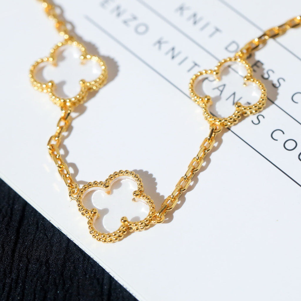[Loco ]New CLOVER 5 MOTIF ROCK CRYSTAL BRACELET