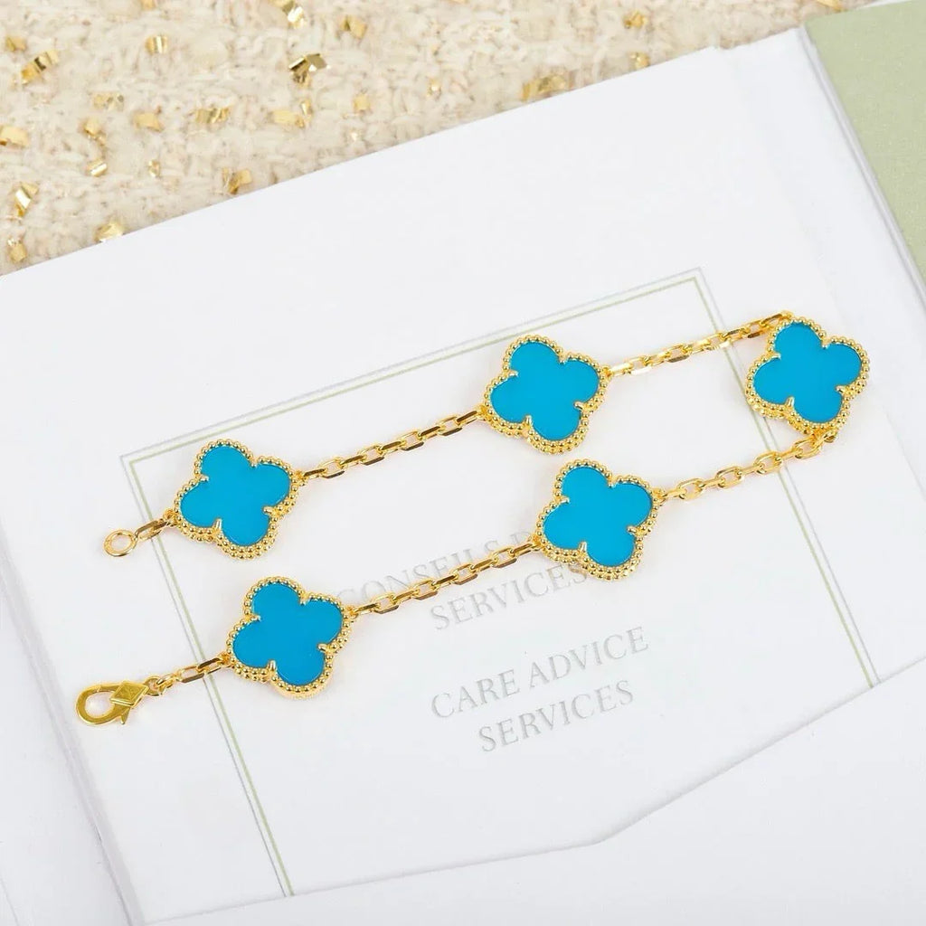 [Loco ]New  CLOVER 5 MOTIF TURQUOISE BRACELET COLLECTION