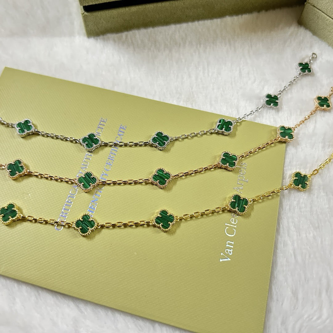 [Loco ]CLOVER 6 MOTIF MALACHITE BRACELET