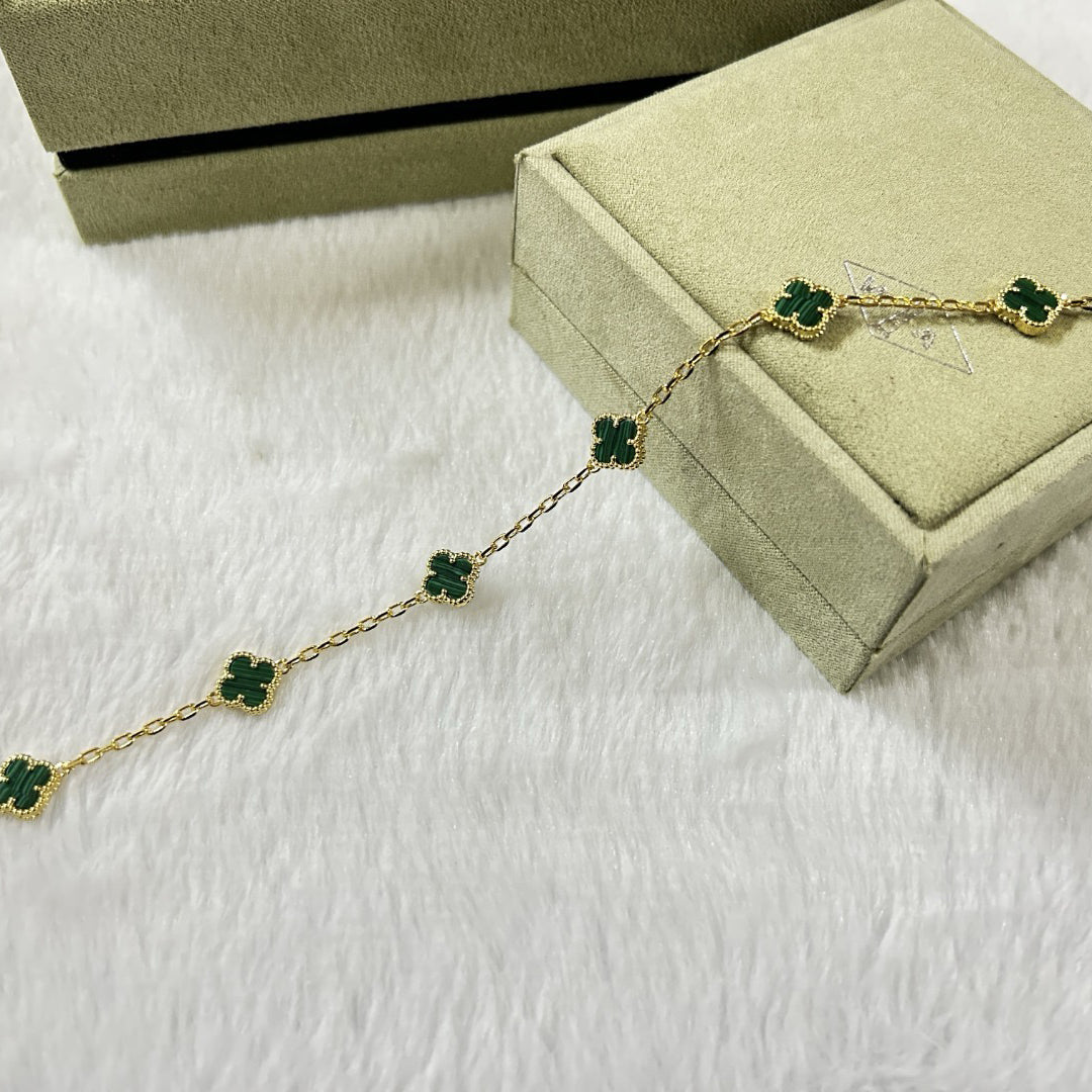 [Loco ]CLOVER 6 MOTIF MALACHITE BRACELET