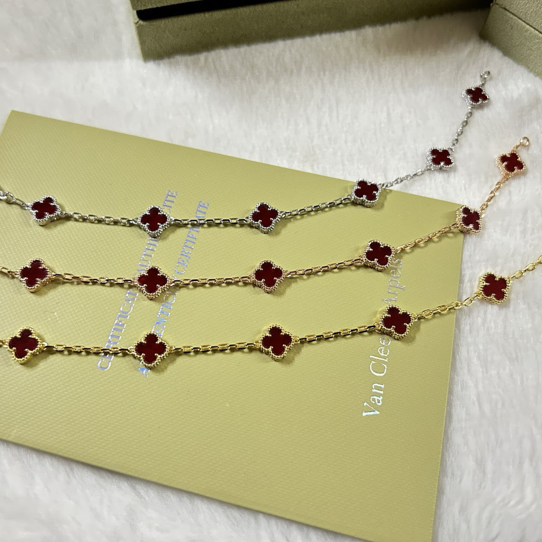[Loco ]CLOVER 6 MOTIF RED AGATE BRACELET