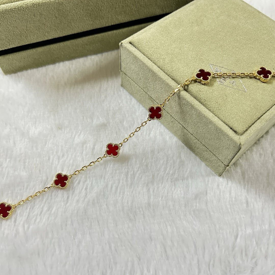 [Loco ]CLOVER 6 MOTIF RED AGATE BRACELET