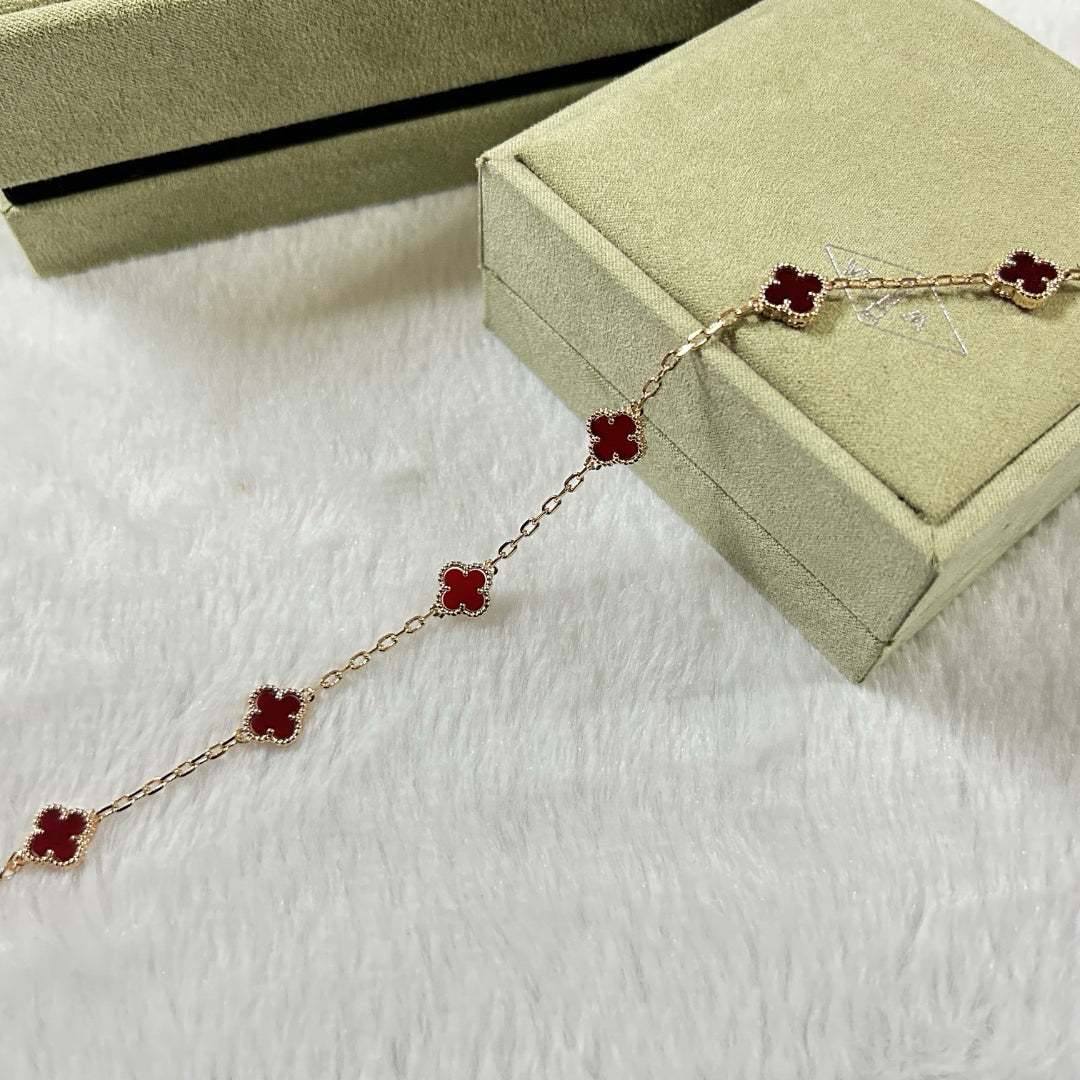 [Loco ]CLOVER 6 MOTIF RED AGATE BRACELET