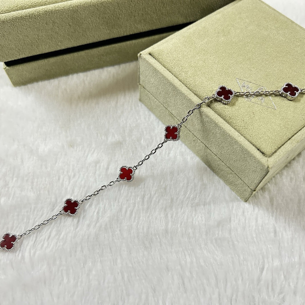 [Loco ]CLOVER 6 MOTIF RED AGATE BRACELET