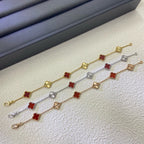 [Loco ]CLOVER 6 MOTIF RED AGATE LASER BRACELET