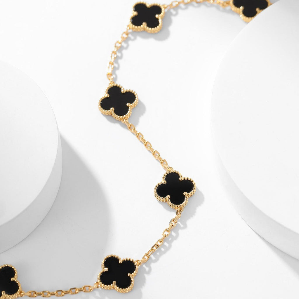 Loco CLOVER 10 MOTIFS ONYX NECKLACE