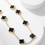 Loco CLOVER 10 MOTIFS ONYX NECKLACE