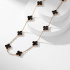 Loco CLOVER 10 MOTIFS ONYX NECKLACE