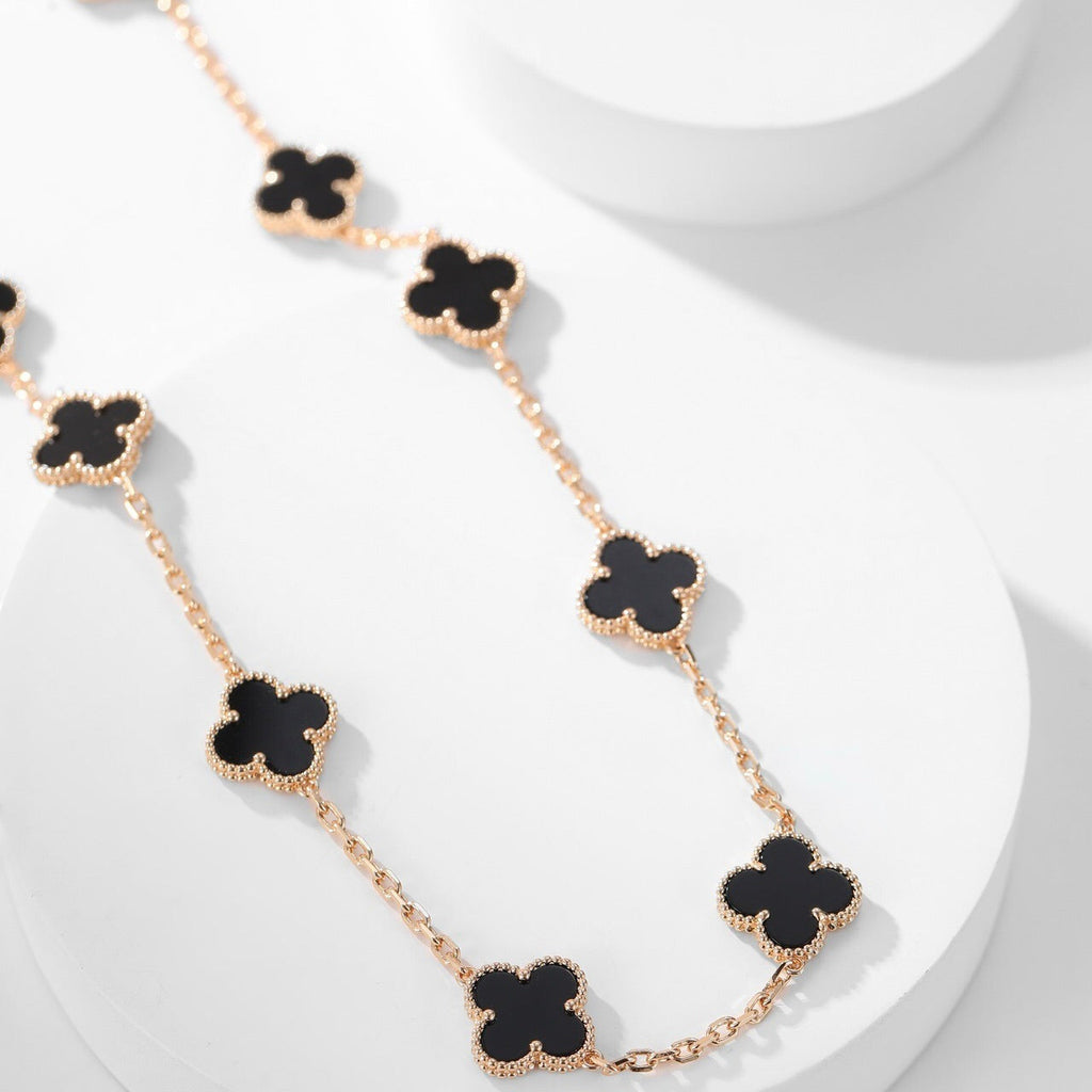 Loco CLOVER 10 MOTIFS ONYX NECKLACE