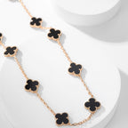 Loco CLOVER 10 MOTIFS ONYX NECKLACE