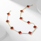 Loco CLOVER 10 MOTIFS CARNELIAN NECKLACE