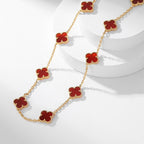 Loco CLOVER 10 MOTIFS CARNELIAN NECKLACE