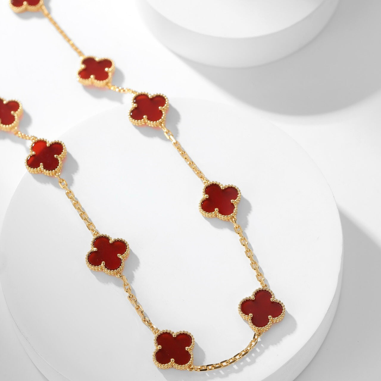 Loco CLOVER 10 MOTIFS CARNELIAN NECKLACE