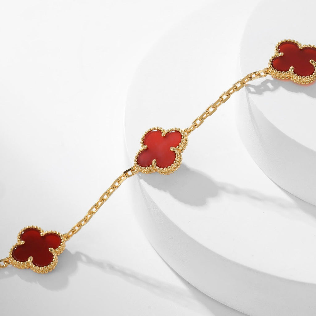 Loco CLOVER 10 MOTIFS CARNELIAN NECKLACE