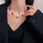 Loco CLOVER 10 MOTIFS CARNELIAN NECKLACE
