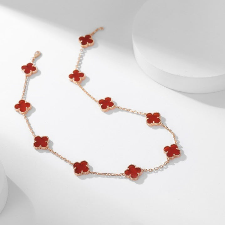 Loco CLOVER 10 MOTIFS CARNELIAN NECKLACE