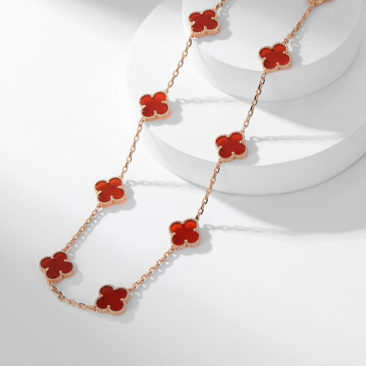 Loco CLOVER 10 MOTIFS CARNELIAN NECKLACE