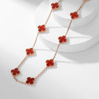 Loco CLOVER 10 MOTIFS CARNELIAN NECKLACE