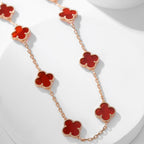 Loco CLOVER 10 MOTIFS CARNELIAN NECKLACE