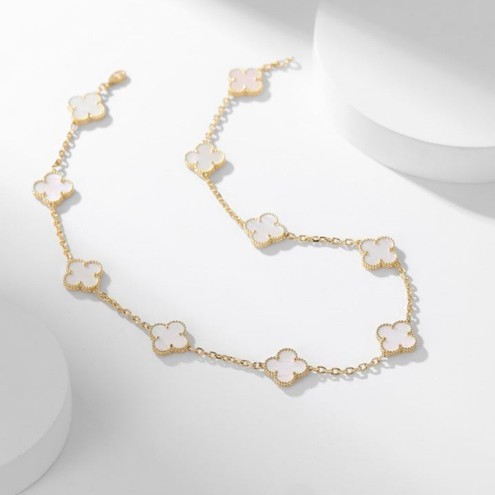 Loco CLOVER 10 MOTIFS WHITE MOTHER OF PEARL NECKLACE