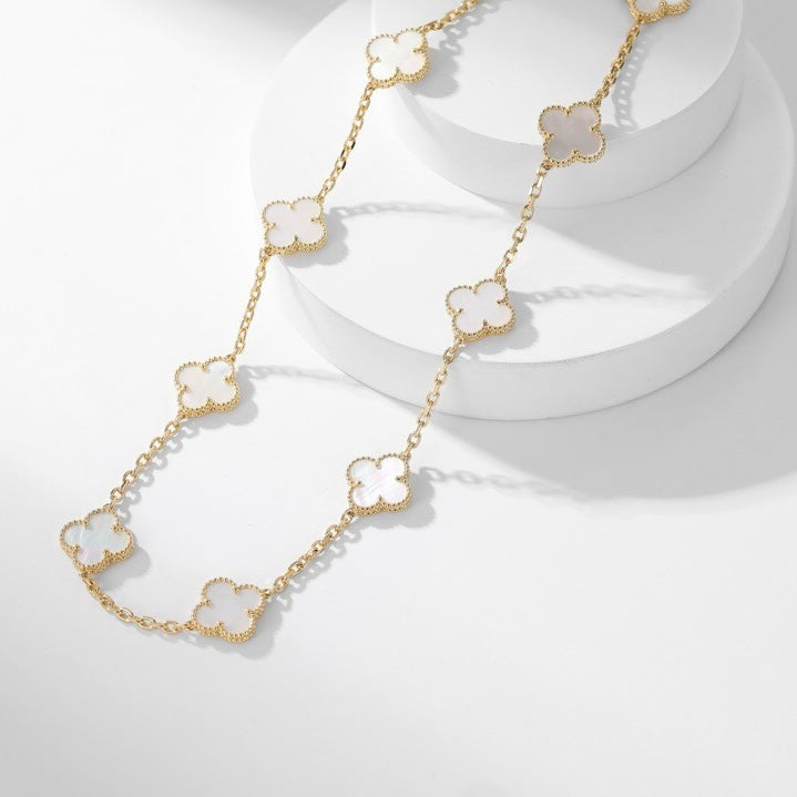 Loco CLOVER 10 MOTIFS WHITE MOTHER OF PEARL NECKLACE