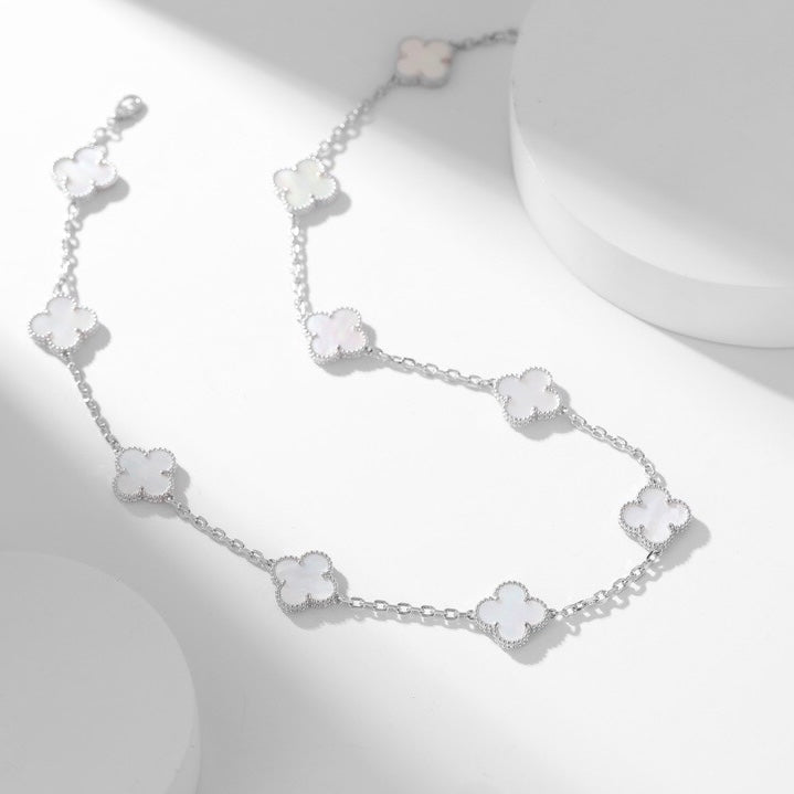 Loco CLOVER 10 MOTIFS WHITE MOTHER OF PEARL NECKLACE