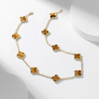 Loco CLOVER 10 MOTIFS TIGER EYE NECKLACE
