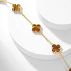 Loco CLOVER 10 MOTIFS TIGER EYE NECKLACE