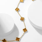 Loco CLOVER 10 MOTIFS TIGER EYE NECKLACE