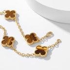 Loco CLOVER 10 MOTIFS TIGER EYE NECKLACE