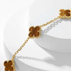 Loco CLOVER 10 MOTIFS TIGER EYE NECKLACE