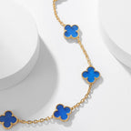 Loco CLOVER 10 MOTIFS BLUE AGATE NECKLACE
