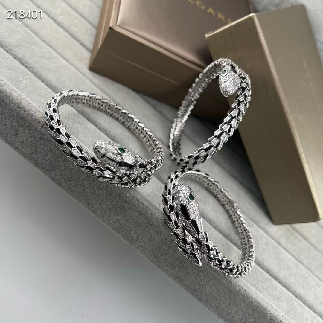 [Loco ] EW OBSIDIAN & DIAMOND SERPENT BRACELET