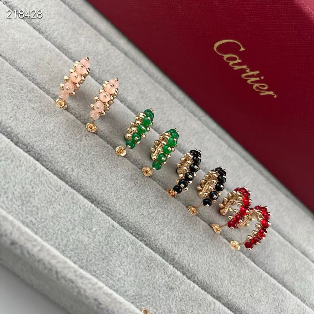 [Loco ] NEW COLORED GEMSTONE COLLECTION SMALL HOOP EARRINGS