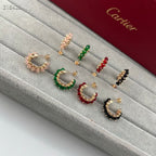 [Loco ] NEW COLORED GEMSTONE COLLECTION SMALL HOOP EARRINGS