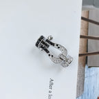 Loco FORCE LARGE HORSESHOE BLACK WHITE DIAMOND BRACELET SILVER