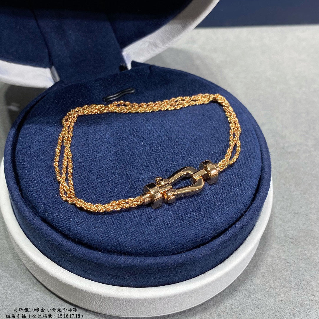 Loco FORCE SMALL HORSESHOE  DIAMOND CHAIN ROPE BRACELET