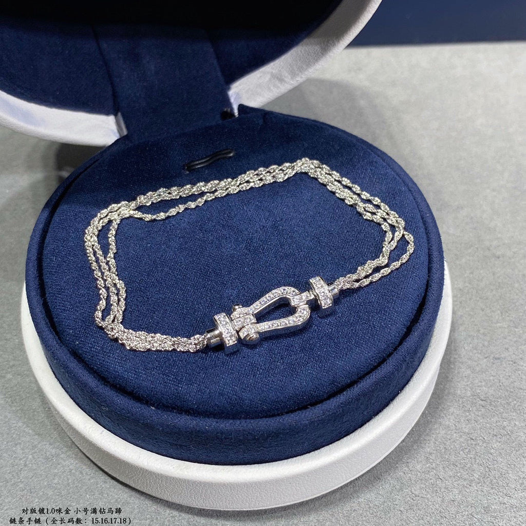 Loco FORCE SMALL HORSESHOE  DIAMOND CHAIN ROPE BRACELET