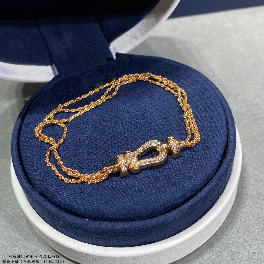 Loco FORCE SMALL HORSESHOE  DIAMOND CHAIN ROPE BRACELET
