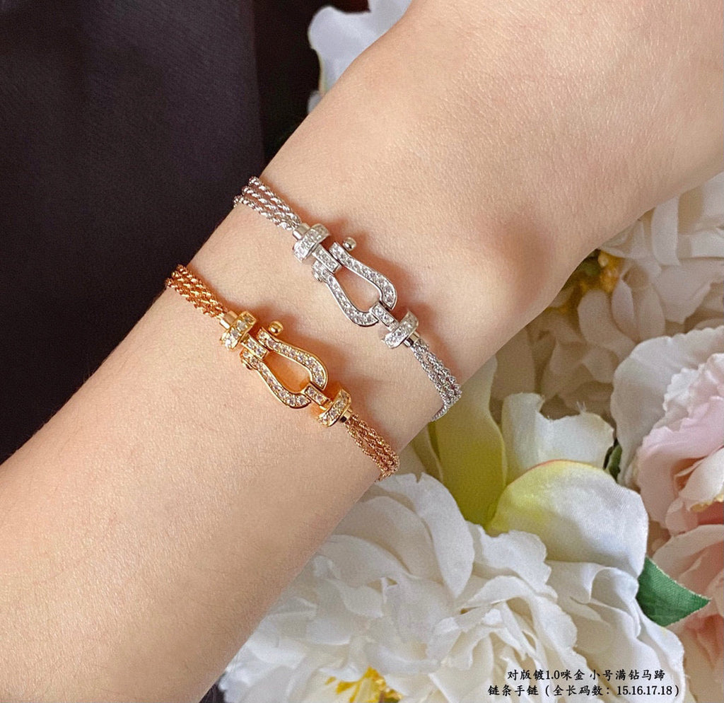 Loco FORCE SMALL HORSESHOE  DIAMOND CHAIN ROPE BRACELET